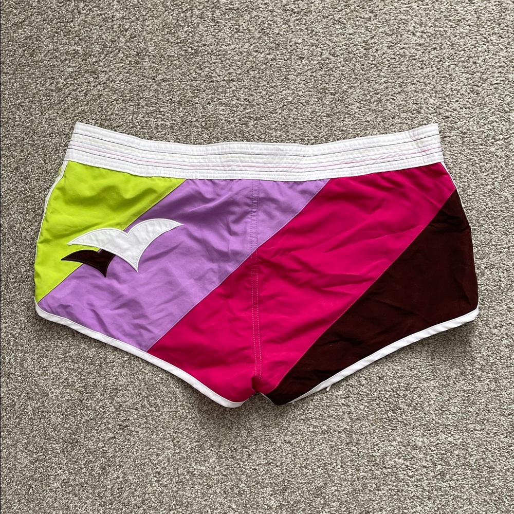 OP Swim Shorts in White and Fuchsia (Size is 11/13 women’s) - Picture 3 of 3